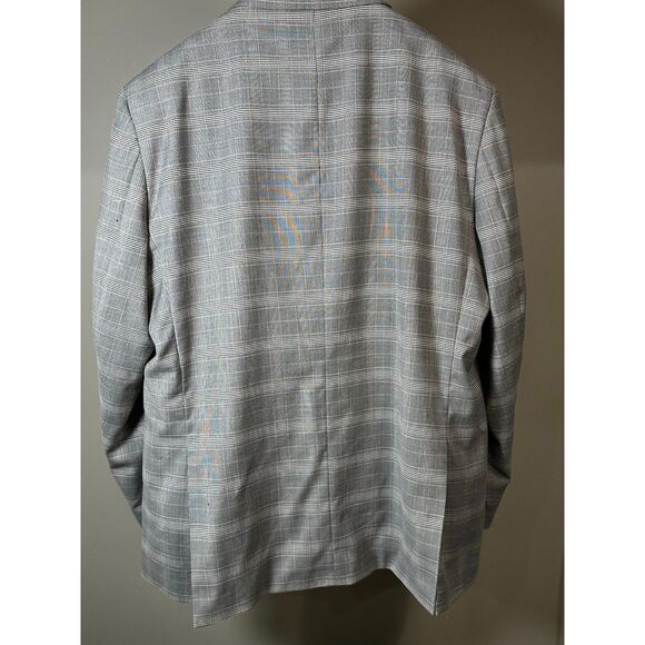 Alain Dupetit Light Grey Glen Plaid 3-Piece Suit 54L Jacket Vest Pants EUC - Picture 5 of 9